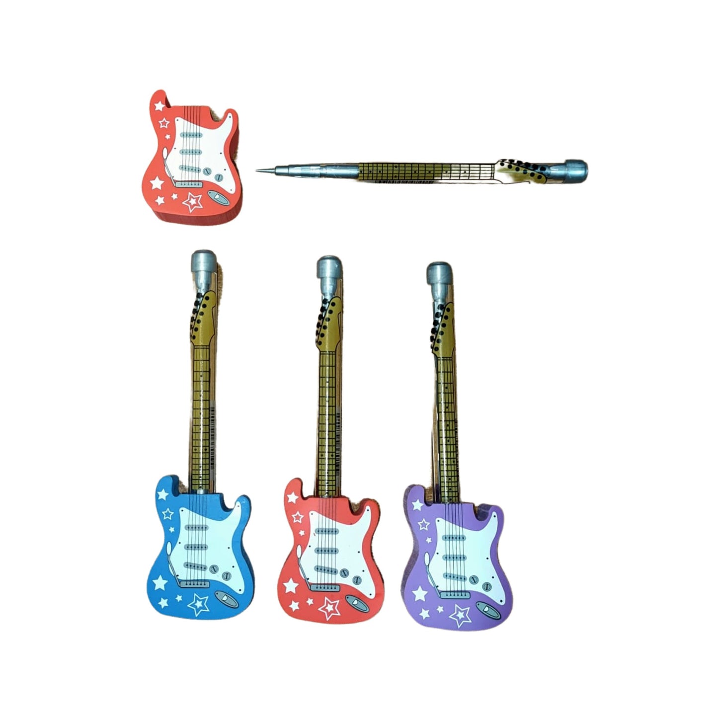 MATITA CON GOMMA A FORMA DI CHITARRA