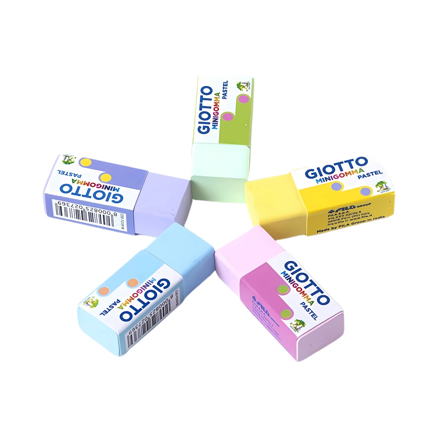 BLISTER 5 MINIGOMME PASTEL GIOTTO