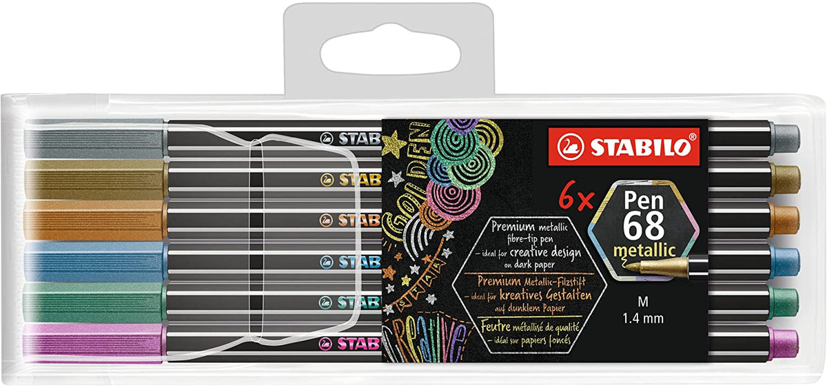 6 PENNARELLI STABILO 68 METALLIC