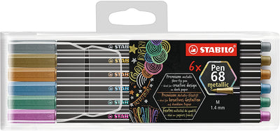 6 PENNARELLI STABILO 68 METALLIC