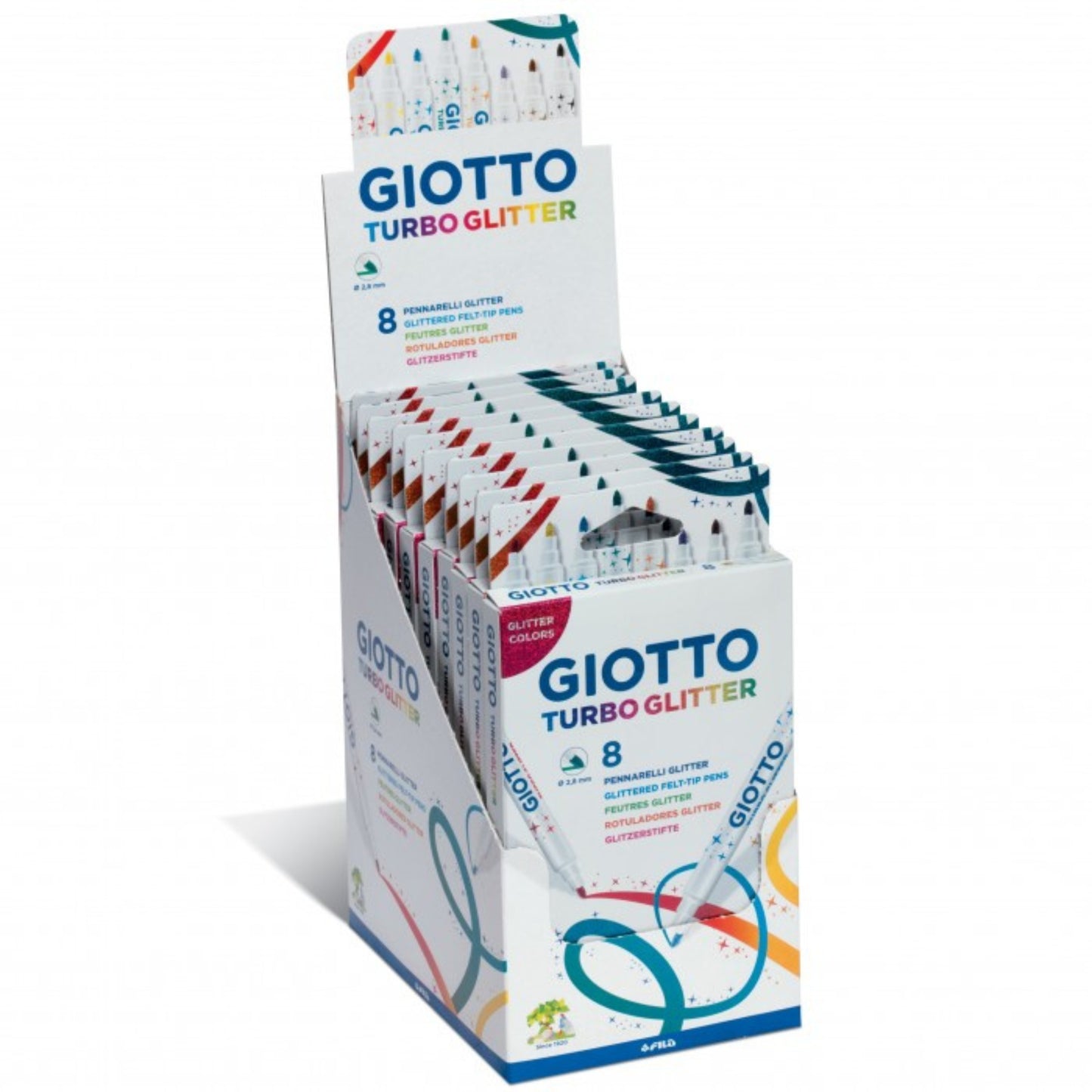 ASTUCCIO 8 PENNARELLI GIOTTO TURBO GLITTER Punta 2,8mm