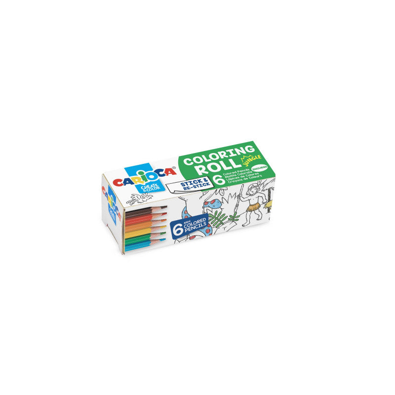 Carioca Mini Coloring Roll Jungle motivo giungla applicato su parete verticale