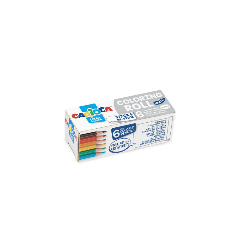 Carioca Mini Coloring Roll Bianco applicato su superficie verticale rimovibile