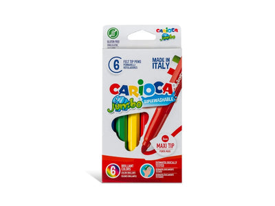 Pennarelli Carioca Jumbo 6 colori superlavabili corpo maxi ottagonale punta 6 mm