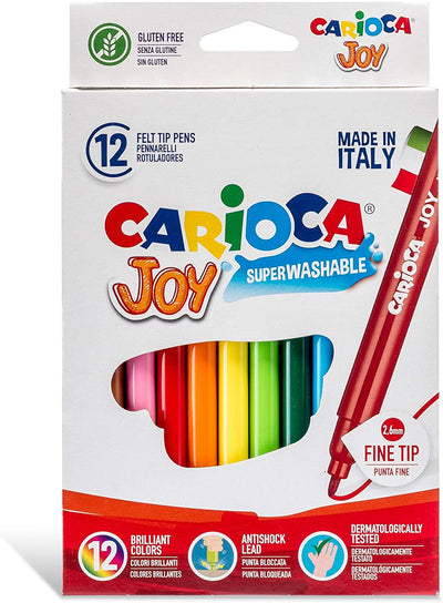 Pennarelli Carioca Joy 12 colori superlavabili punta fine 2,6 mm Made in Italy