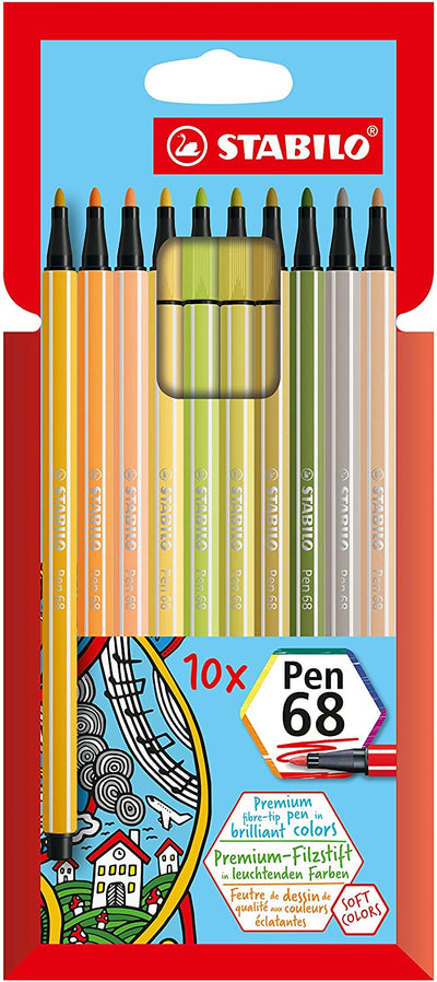 10 PENNARELLI STABILO PEN 68 PASTEL