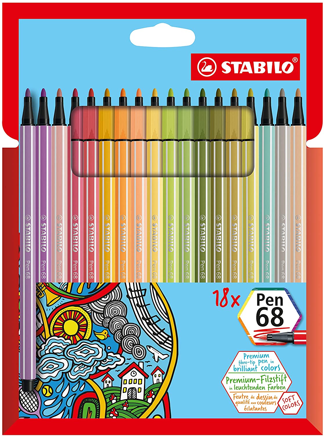 18 PENNARELLI STABILO PEN 68