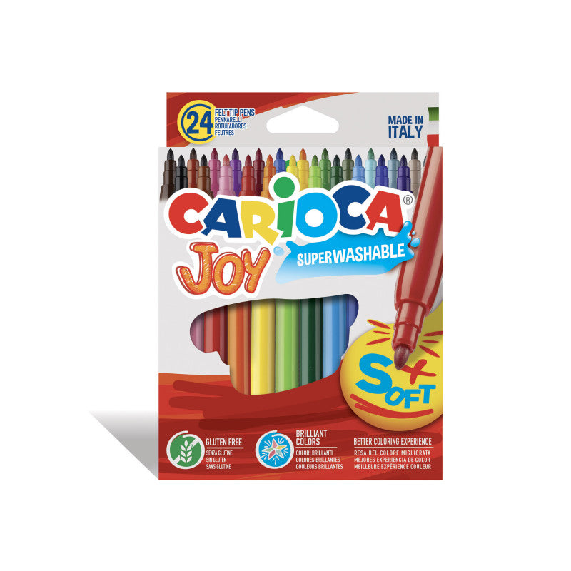Pennarelli Carioca Joy 24 colori superlavabili punta fine 2,6 mm Made in Italy