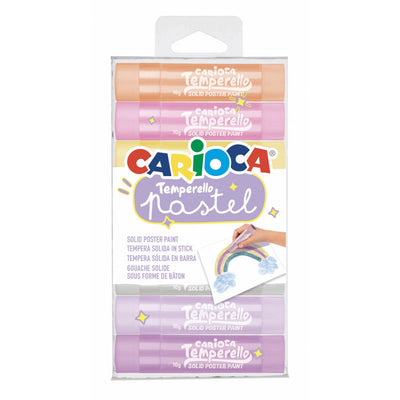 Tempera solida Carioca Temperello Pastel 8 colori lavabile finitura satinata senza solventi
