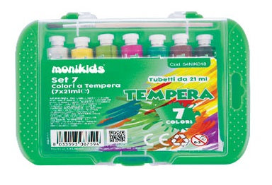 Tempera Monikids ultra fine concentrata tubetto alluminio 21ml 6 colori