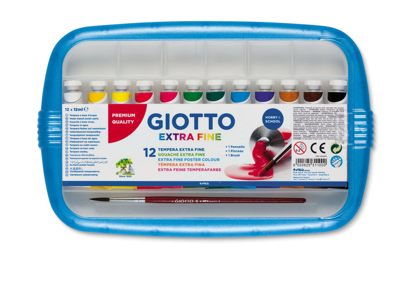 VALIGETTA TEMPERA GIOTTO 21ml -12 COLORI