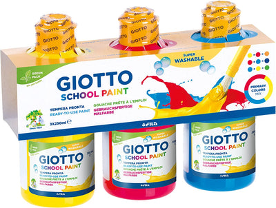 TEMPERA PRONTA SUPER LAVABILE GIOTTO SCHOOL PAINT 250ml - 3 COLORI