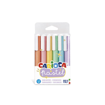 Scatola 6 evidenziatori Carioca Memory pastello inchiostro lavabile punta scalpello 5mm