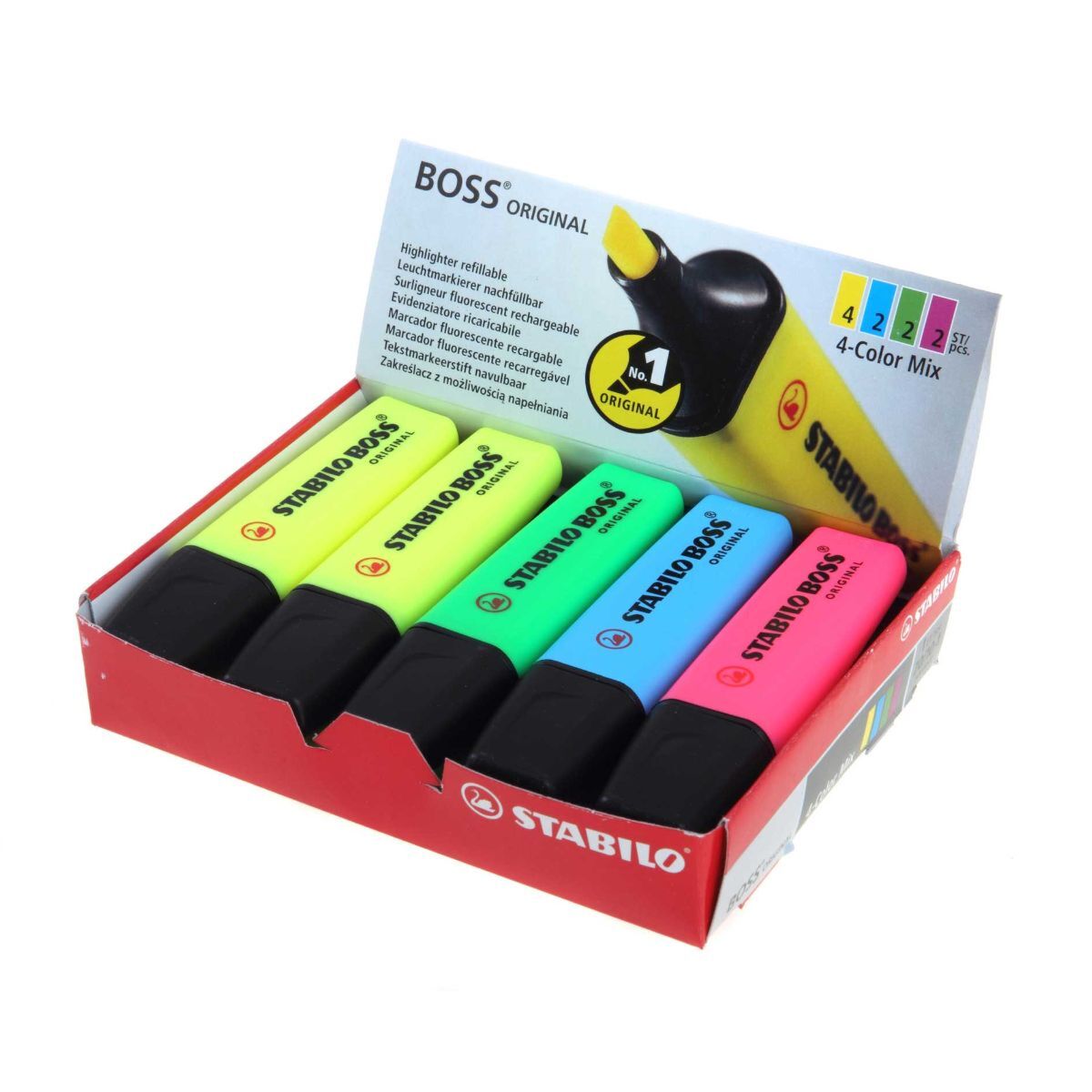 Stabilo Boss Original Evidenziatori Punta a Scalpello 2-5 mm Colori Assortiti (10PZ)