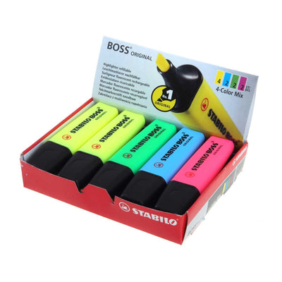 Stabilo Boss Original Evidenziatori Punta a Scalpello 2-5 mm Colori Assortiti (10PZ)