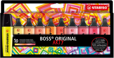 Astuccio Stabilo Boss 10 colori caldi blister 24 40 54 56 125 126 129 140 144 150