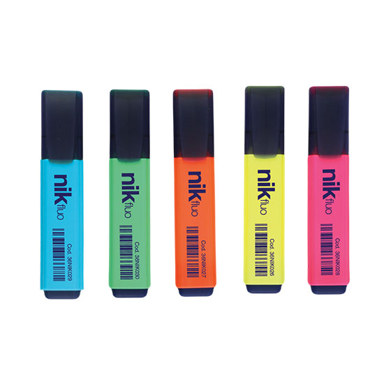 Evidenziatore fluo giallo punta multipla 5mm 2mm 1mm confezione 12pz