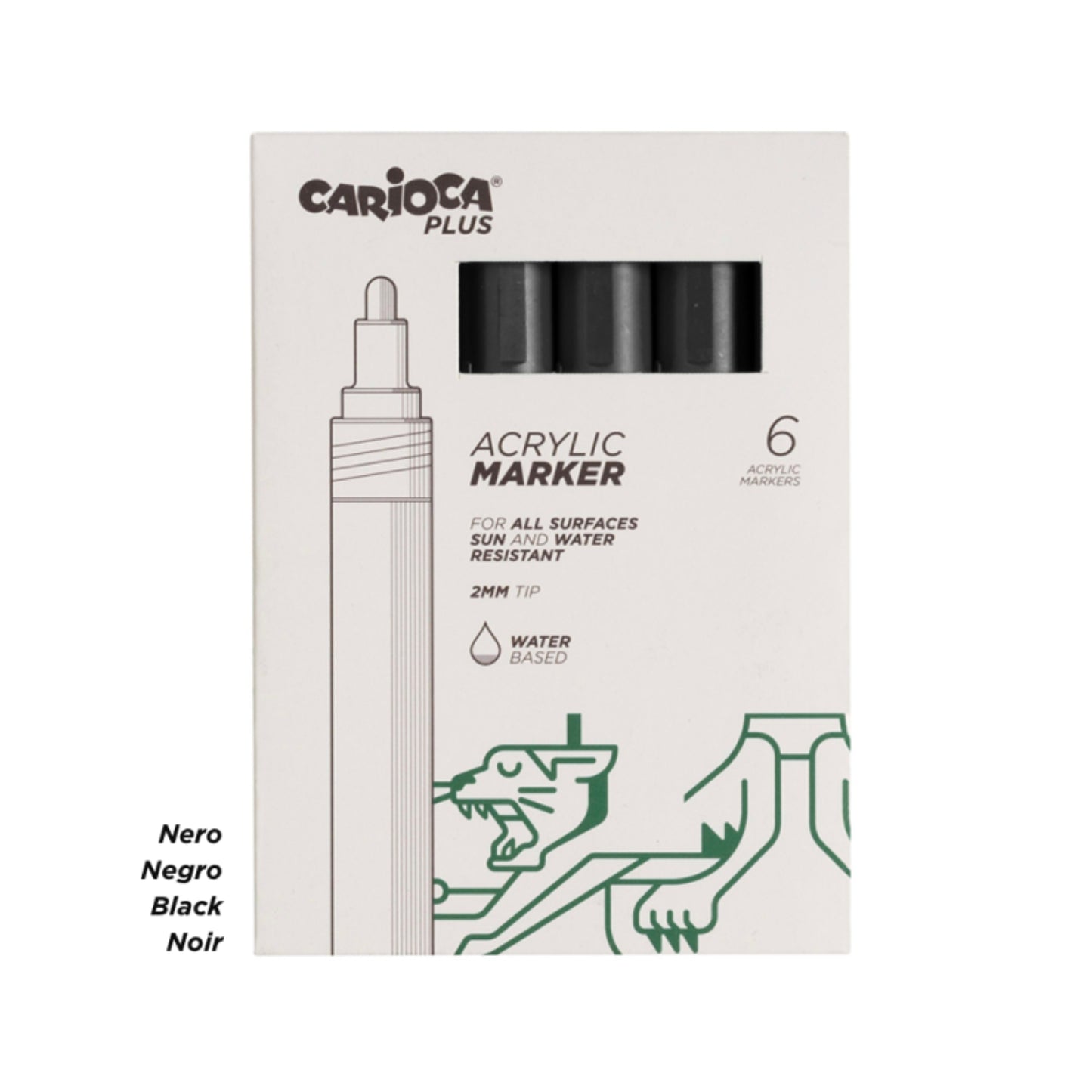 Marcatore Acrilico a Base Acqua Nero Carioca Plus 2 mm