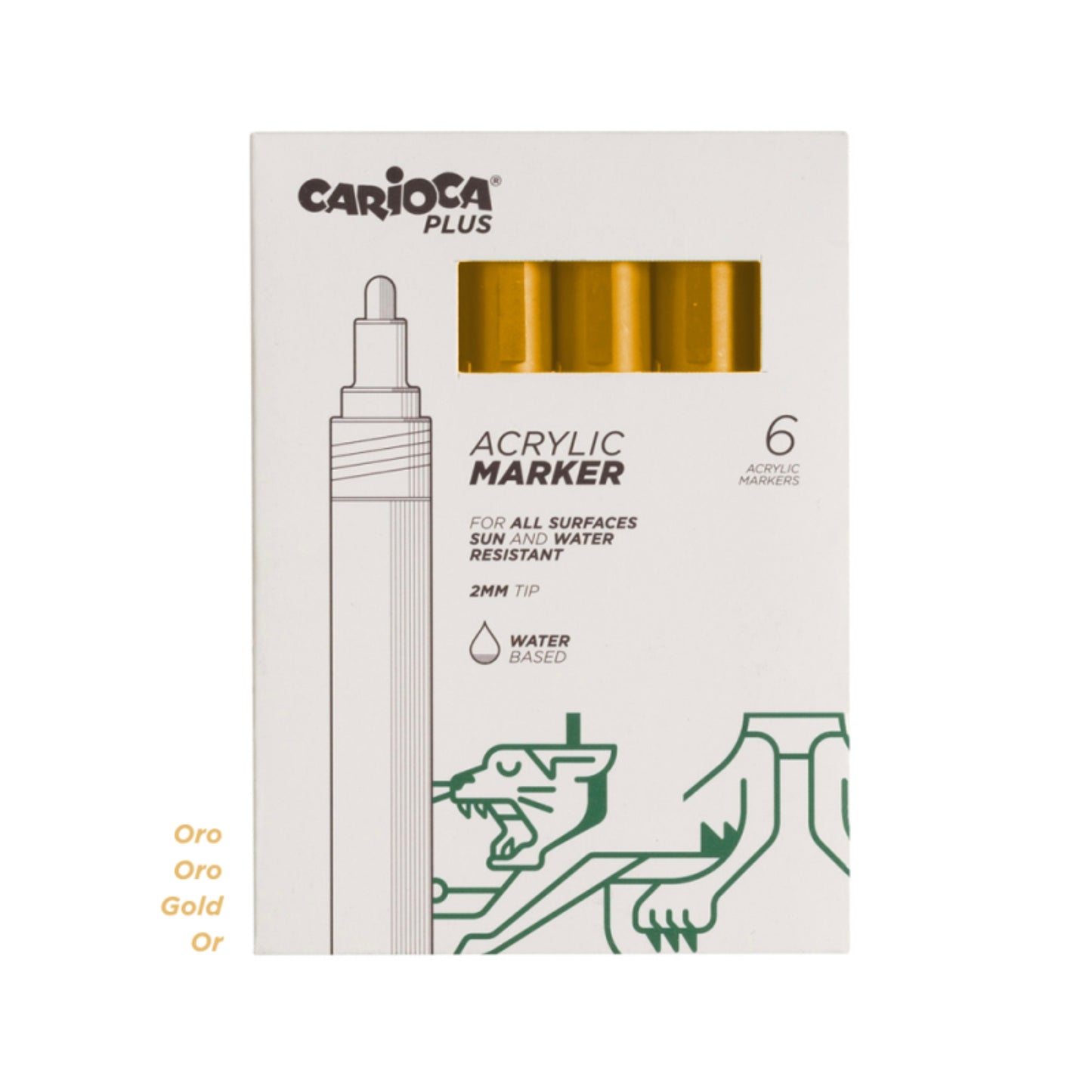 Marcatore Acrilico a Base Acqua Oro Carioca Plus 2 mm