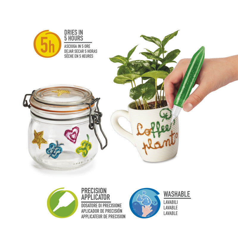 Carioca Glitter Glue Neon dettaglio erogatore a punta applicazione precisa