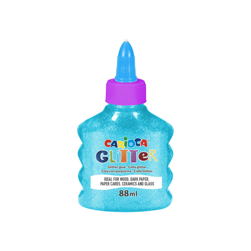 CARIOCA BOTTIGLIETTA GLITTER GLUE NEON 88 ml AZZURRO
