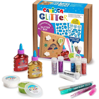 Set glitter Carioca 42191 con colla brillantini e materiali per decorazioni