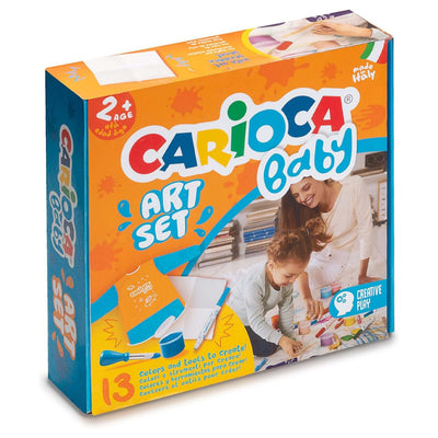 Baby Art Set Carioca 2+ con grembiule, pennarelli e tempere a dita superlavabili, confezione completa