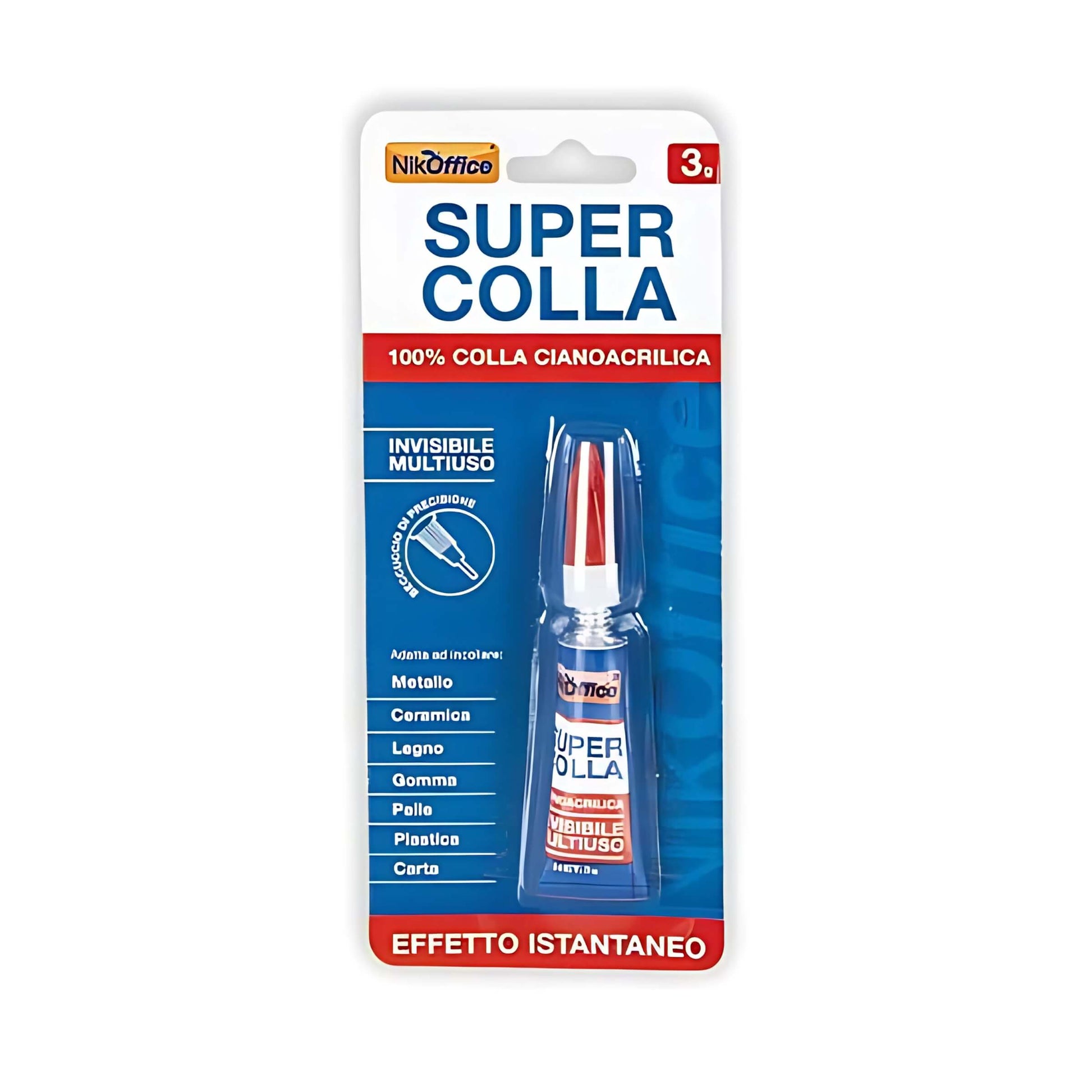 Super colla cianoacrilica 3gr effetto istantaneo invisibile multi-materiale