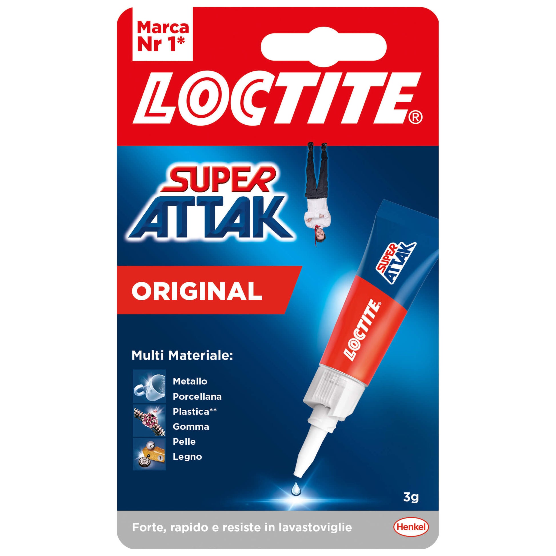 Loctite Super Attak Original 3gr colla cianoacrilato liquida trasparente