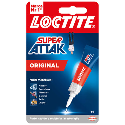 Loctite Super Attak Original 3gr colla cianoacrilato liquida trasparente