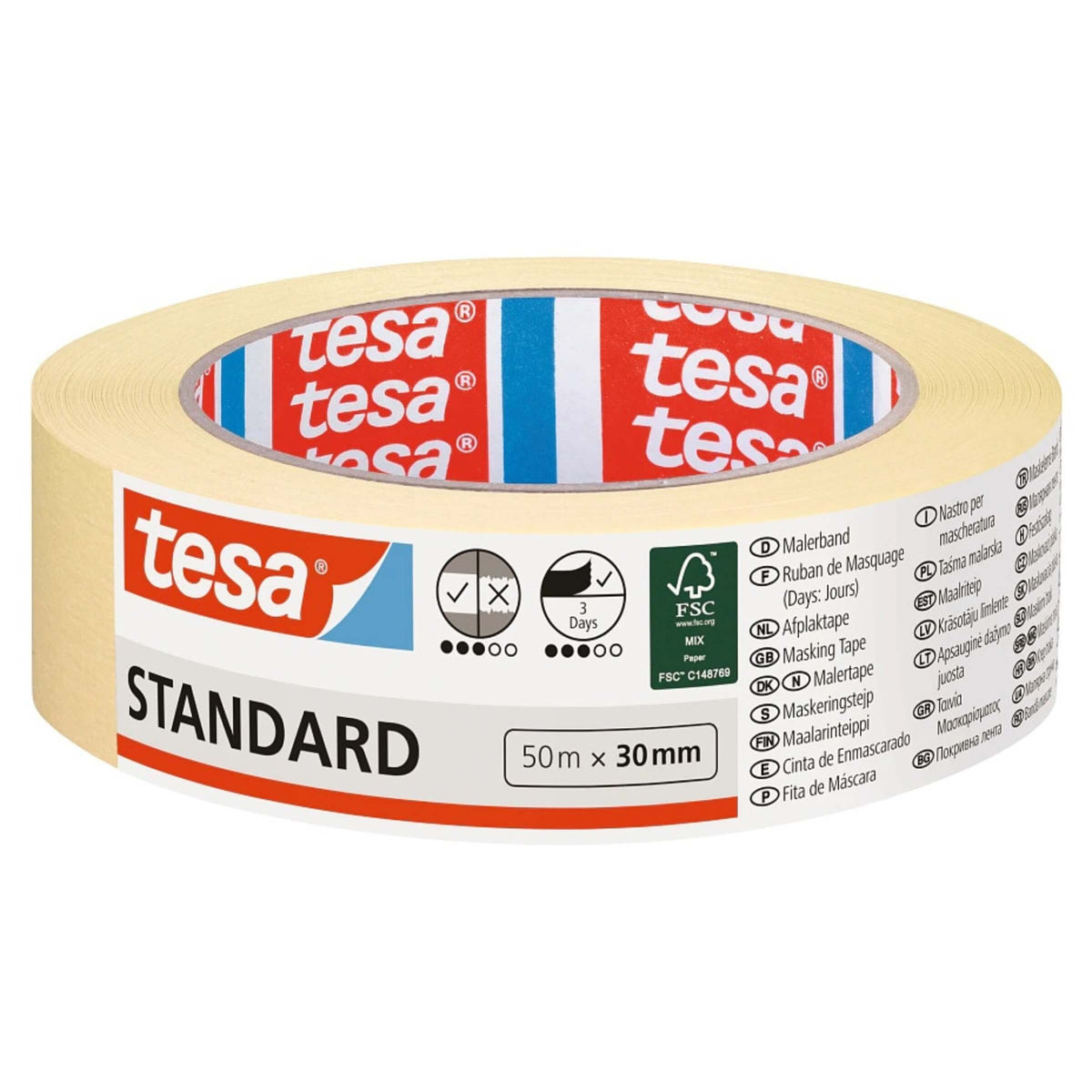 Tesa Standard Nastro Adesivo Carta 30 mm x 50 m