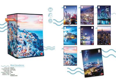 MAXI QUADERNONI A4 80gr - RIGO - PIGNA CITYSCAPE (10PZ)