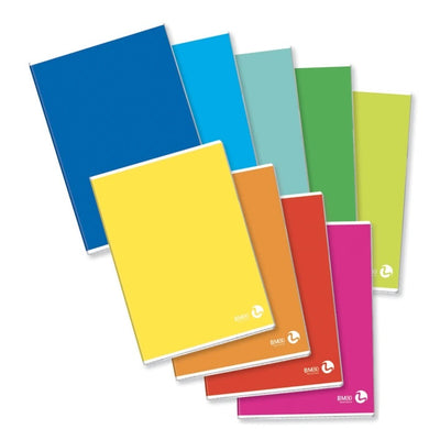 Quaderno A5 BM Color 1 Rigo 80g/m² 9 colori assortiti - confezione 10 pezzi Made in Italy
