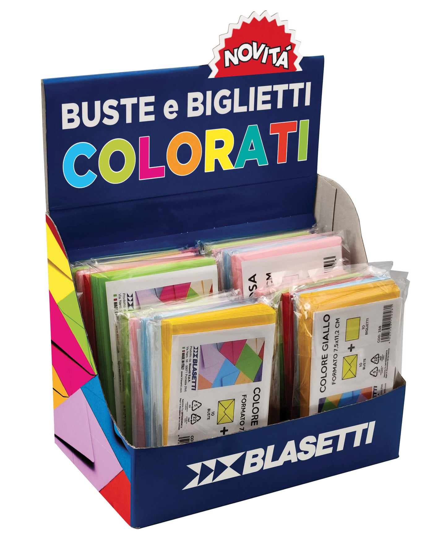 260 - ESPOSITORE ASSORTITO BIGLIETTI + BUSTE TENUI E FORTI F4 - 11,2x7,5 e F9 - 9x14 (2000PZ)