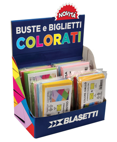 260 - ESPOSITORE ASSORTITO BIGLIETTI + BUSTE TENUI E FORTI F4 - 11,2x7,5 e F9 - 9x14 (2000PZ)