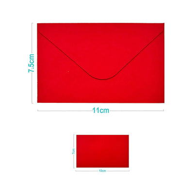 BLISTER 6 BIGLIETTI + 6 BUSTE F4 - 7,5x11 cm - ROSSO