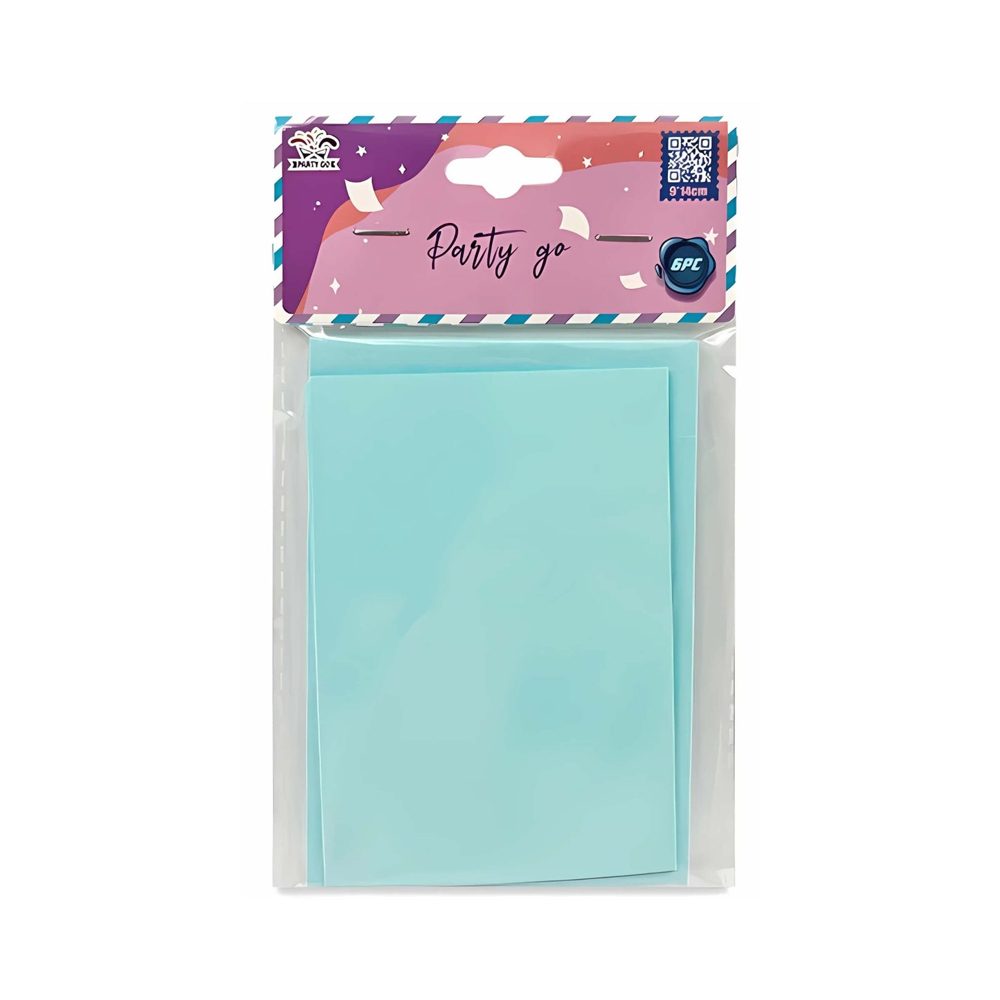 BLISTER 6 BIGLIETTI + 6 BUSTE F4 - 7,5x11 cm - AZZURRI