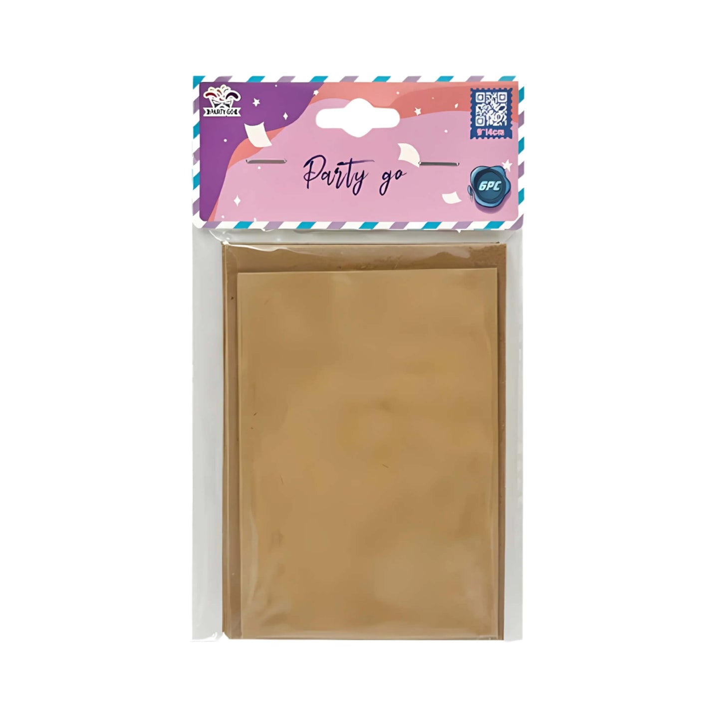 BLISTER 6 BIGLIETTI + 6 BUSTE F4 - 7,5x11 cm - KRAFT AVANA