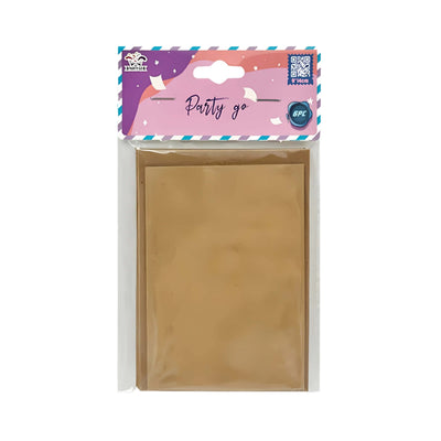 BLISTER 6 BIGLIETTI + 6 BUSTE F4 - 7,5x11 cm - KRAFT AVANA
