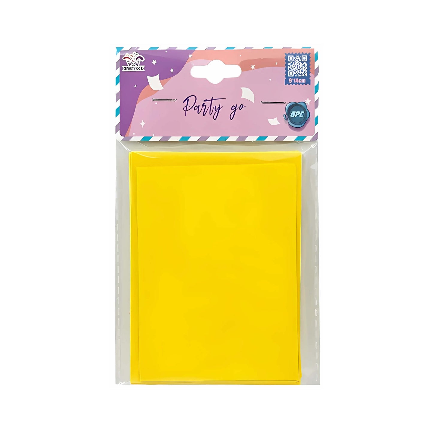 BLISTER 6 BIGLIETTI + 6 BUSTE F9 - 9x14 cm - GIALLO