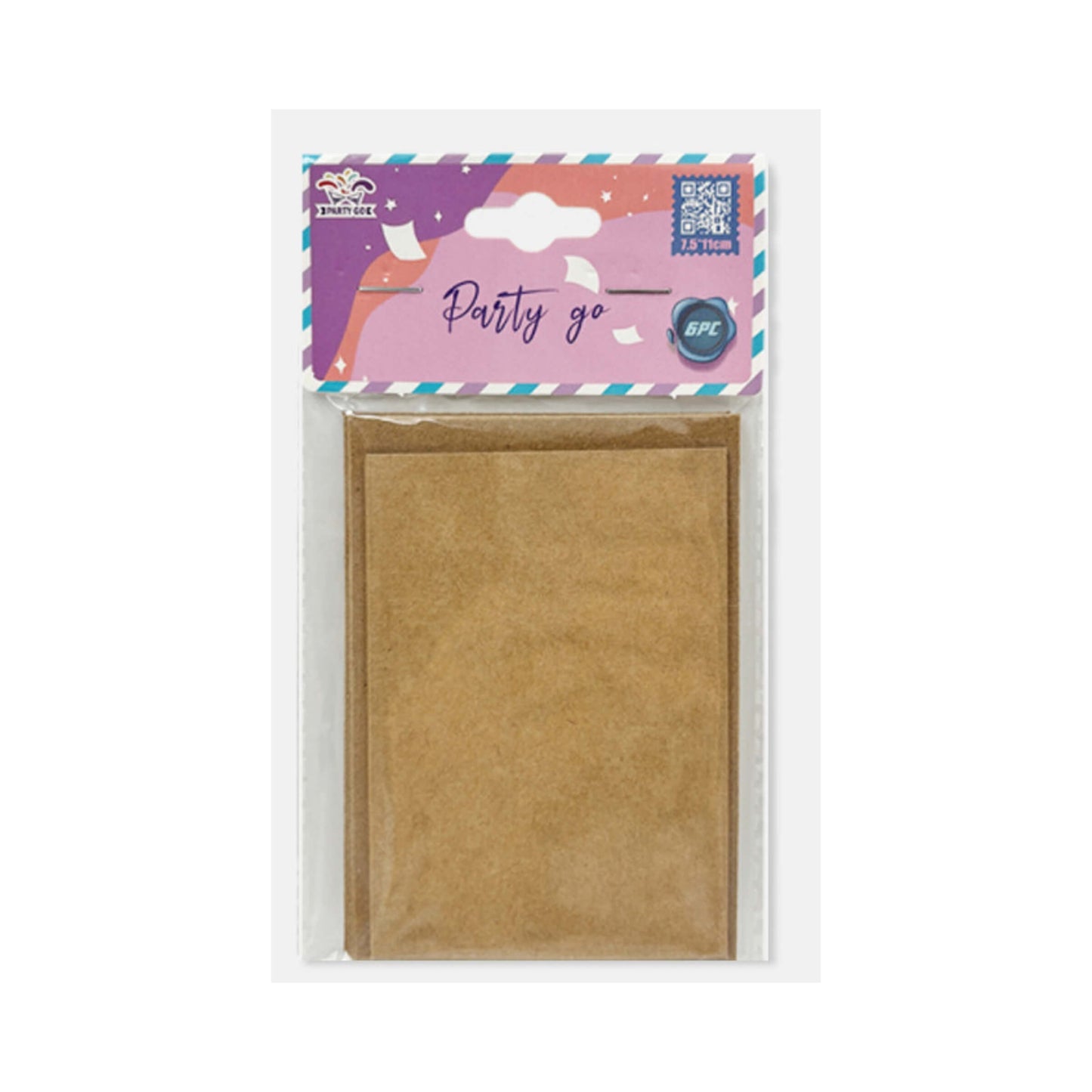 BLISTER 6 BIGLIETTI + 6 BUSTE F9 - 9x14 cm - KRAFT AVANA