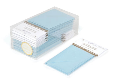 BLISTER 10/10 BIGLIETTO + BUSTA F4 - 7x11 cm - AZZURRO