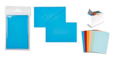 Blister 10 biglietti + 10 buste Dresda Colorati F9, formato 9x14 cm, 6 colori assortiti, formato spedibile