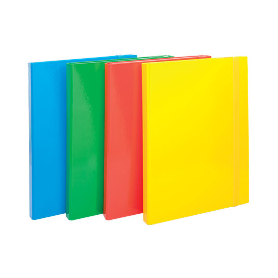 CARTELLETTE CON ELASTICO LARGO A FETTUCCIA 800 GR DORSO 7cm - 26,2x34,8 cm (6PZ)
