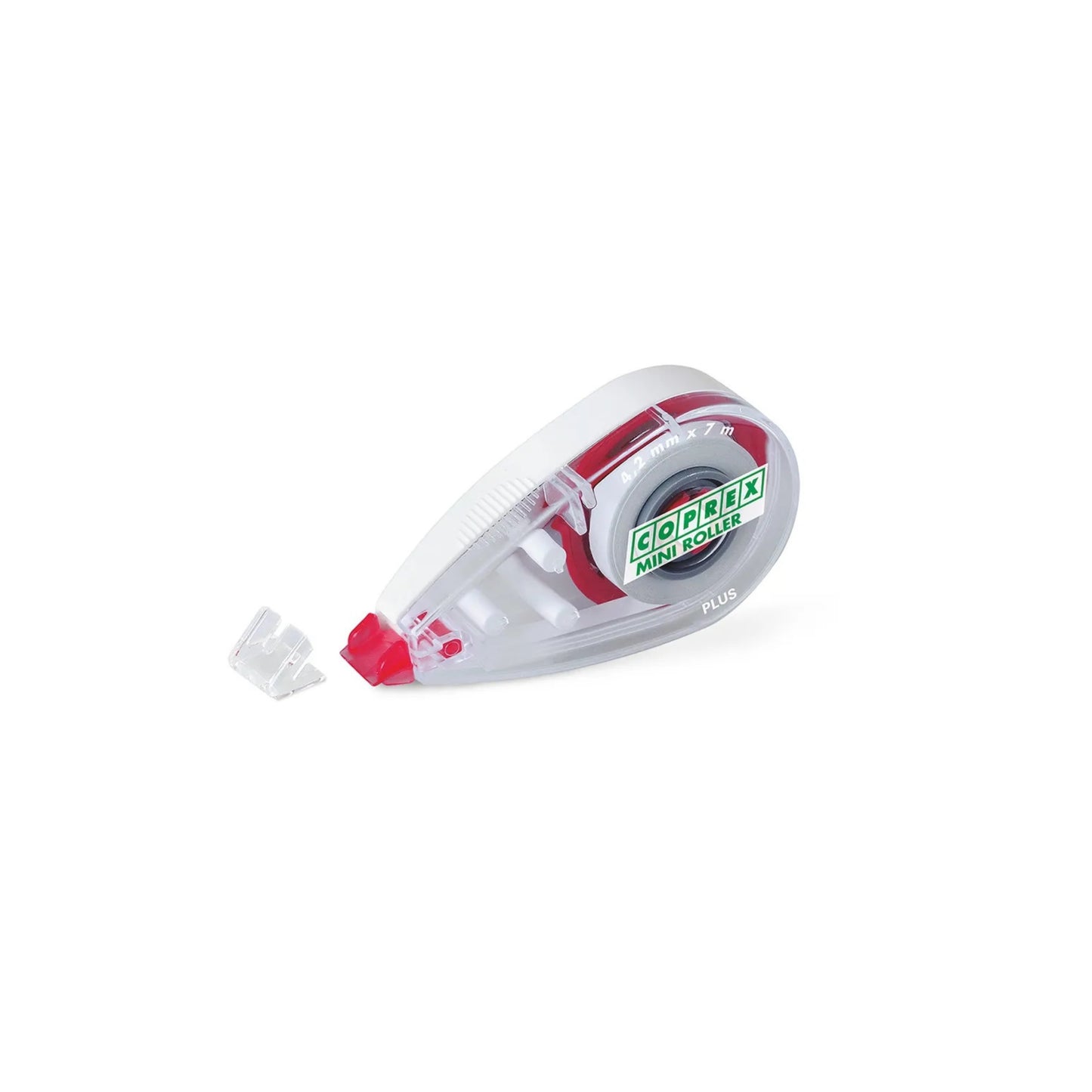 Dettaglio nastro correttore e chiusura salva nastro correttore Lebez Coprex Mini Roller