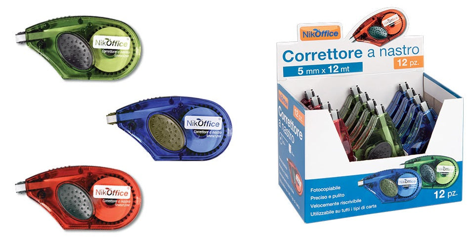 CORRETTORE NIKOFFICE MINI ROLLER 5mm X 12mt (12PZ) 22NIK030