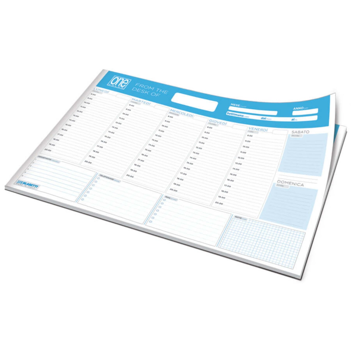 Planner One Color vista pagina sezioni giornaliere