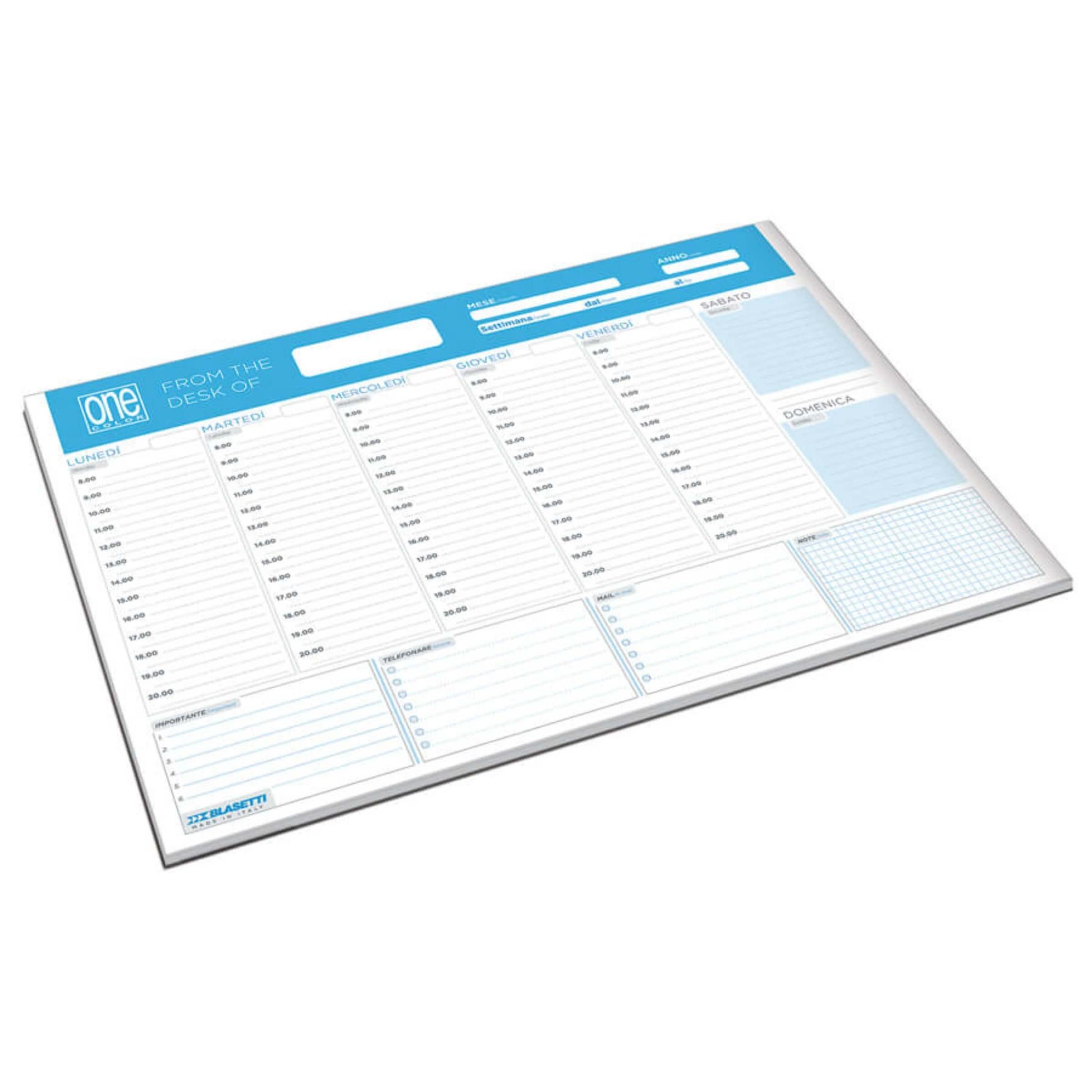 Planner settimanale One Color 60 fogli A3 43x30cm collato L07039