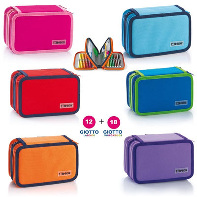 Astuccio scuola 3 zip Balmar B-Color Colibri con pennarelli Joy, matite Tita e accessori