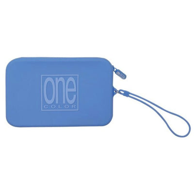 Astuccio piatto One Color Summer Flat lilla in silicone con zip coordinata, vista frontale